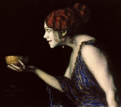 Tilla Durieux 1880-1971 als Circe, ca. 1913 door Franz von Stuck