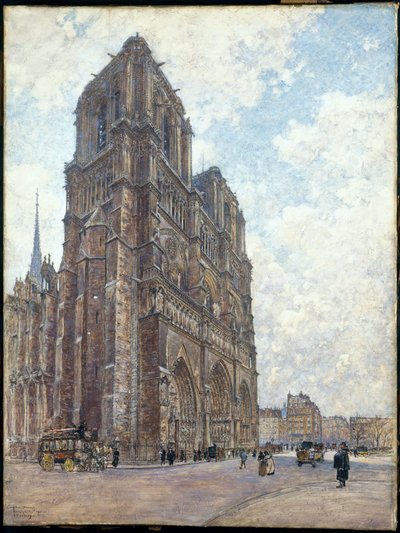 Frans: Notre-Dame de Paris door Frederic Anatole Houbron