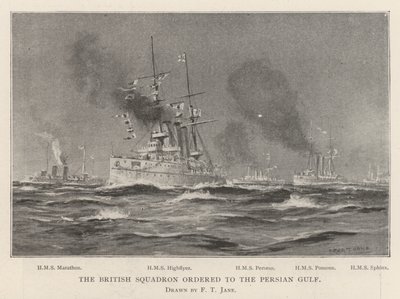 Het Britse squadron naar de Perzische Golf gestuurd door Fred T. Jane
