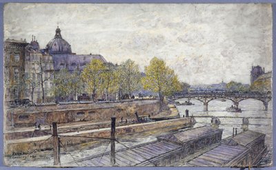 Quai Conti en Pont des Arts door Frederic Anatole Houbron