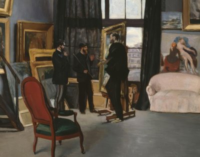 Het Atelier van Bazille door Jean Frederic Bazille