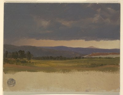 Blauwe heuvel onder lage wolken door Frederic Edwin Church