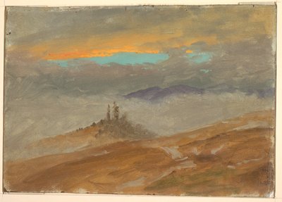 Wolkstudie, boven winterlandschap door Frederic Edwin Church