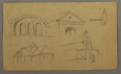 Tekening, Architectuurstudies, Oostenrijk (), 1868 door Frederic Edwin Church