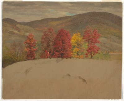 Tekening, Herfstlandschap in New England, waarschijnlijk oktober 1865 door Frederic Edwin Church