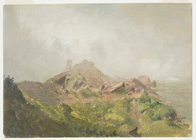 Tekening, Basis van de Amerikaanse waterval, Niagara, 1856-58 door Frederic Edwin Church