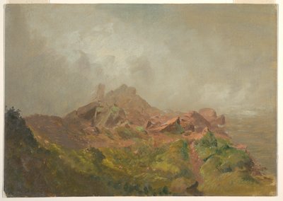Tekening, Basis van de Amerikaanse waterval, Niagara, 1856-58 door Frederic Edwin Church