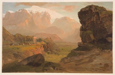 Tekening, Bashan Fantasie, april 1869 door Frederic Edwin Church
