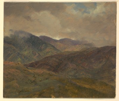 Tekening, Blauwe heuvels en grijze wolken, Jamaica, mei-augustus 1865 door Frederic Edwin Church