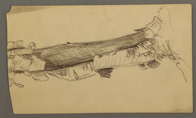 Tekening, onderdoorsnede van een dode boomstam, 1877 door Frederic Edwin Church
