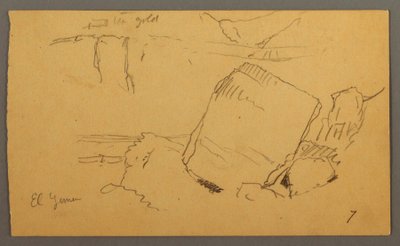 Tekening, keien, februari mogelijk 1868 door Frederic Edwin Church
