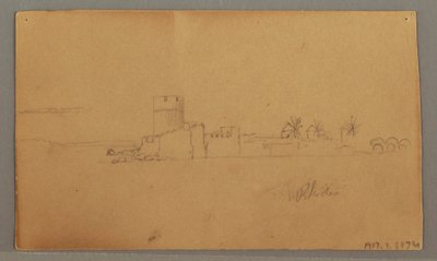 Tekening, Kasteel aan de haven, 29 mei 1868 door Frederic Edwin Church