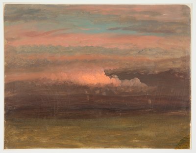 Tekening, Wolkenstudie bij zonsondergang, 1860-70 door Frederic Edwin Church