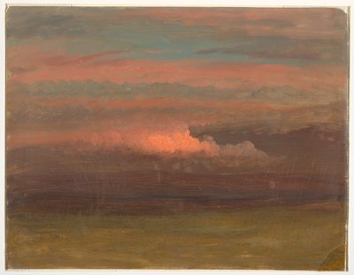 Tekening, Wolkenstudie bij zonsondergang, 1860-70 door Frederic Edwin Church