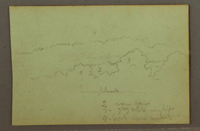 Tekening, Wolkenstudie, mogelijk 1856 door Frederic Edwin Church