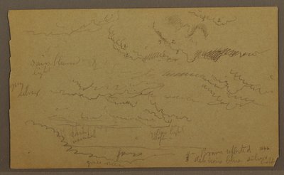 Tekening, Wolkenstudie, mogelijk 1860 door Frederic Edwin Church