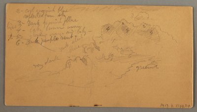 Tekening, Wolkenstudie, mogelijk 1874 door Frederic Edwin Church