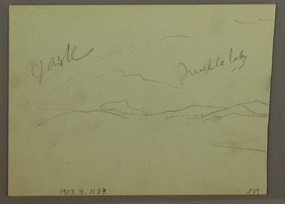 Tekening, Bewolkte lucht, heuvel, 1870 door Frederic Edwin Church