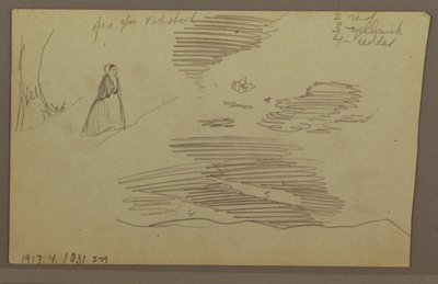 Tekening, Bewolkte lucht, mogelijk jaren 1860 door Frederic Edwin Church