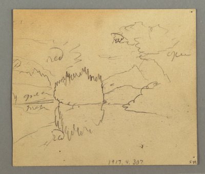 Tekening, Dode bomen, plant, mogelijk 1868 door Frederic Edwin Church
