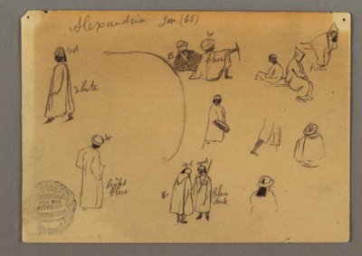 Tekening, Figuurstudies, januari 1868 door Frederic Edwin Church
