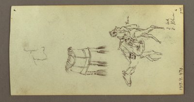 Tekening, Figuur en kamelenstudies, 22 februari 1868 door Frederic Edwin Church