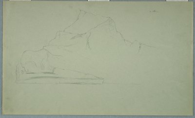 Tekening, drijvende ijsberg, juni of juli 1859 door Frederic Edwin Church