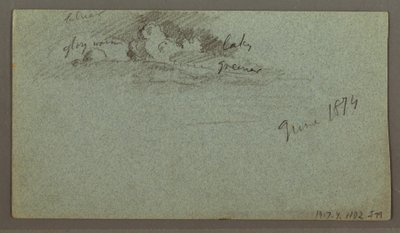 Tekening, Drijvende ijsberg, mogelijk juni 1874 door Frederic Edwin Church
