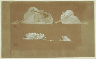Tekening, Drijvende ijsbergen, 5 juli 1859 door Frederic Edwin Church