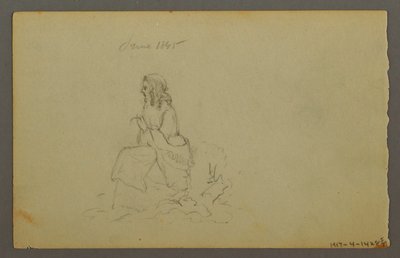 Tekening, Grassen, 1844 door Frederic Edwin Church