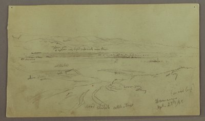 Tekening, Heuvels en Vlaktes, 29 april 1868 door Frederic Edwin Church