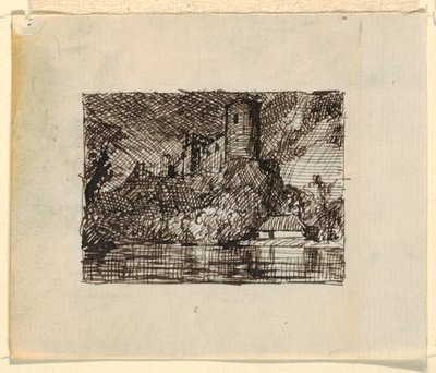 Tekening, Fantasielandschap met, ca. 1870-73 door Frederic Edwin Church