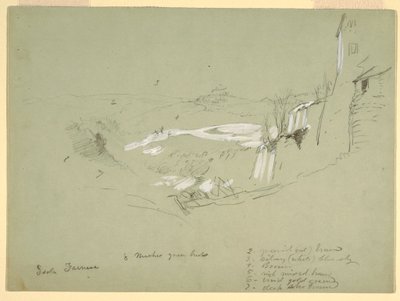 Tekening, Isola Farnese in de Romeinse Campagna, Italië, mei 1869 door Frederic Edwin Church
