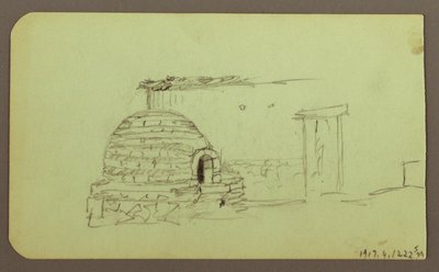 Tekening, Itaccihuatl-pieken; Verso: Bakoven, 1883 door Frederic Edwin Church
