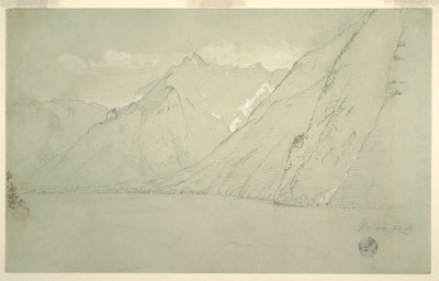 Tekening, Königssee vanaf de Falkenstein, juli 1868 door Frederic Edwin Church