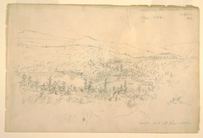 Tekening, meren bij het berghuis, september 1844 door Frederic Edwin Church