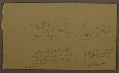 Tekening, Landschap, juli 1865 door Frederic Edwin Church