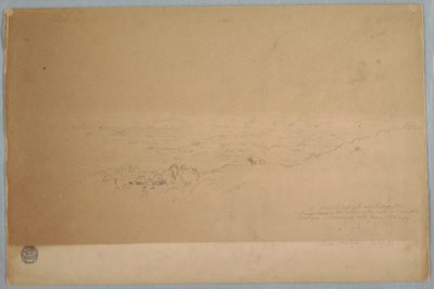 Tekening, Landschap bij Melgar, Colombia, juli 1853 door Frederic Edwin Church