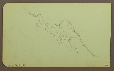 Tekening, Landschap; Verso: Bergwand, 1883 door Frederic Edwin Church