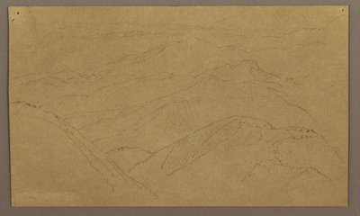 Tekening, Landschap; Verso: Boom in landschap, Lucht, mei-augustus 1865 door Frederic Edwin Church
