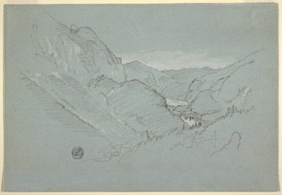 Tekening, Landschap van de Alpen, augustus-september 1868 door Frederic Edwin Church