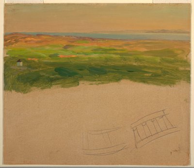 Tekening, Landschap, bij Syrië of Griekenland, 1868-69 door Frederic Edwin Church