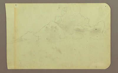 Tekening, Landschap met wolken; Verso: Berg, 1883 door Frederic Edwin Church