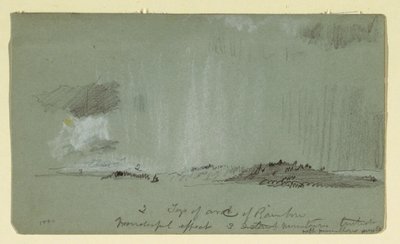 Tekening, Landschap met regen, 1860 door Frederic Edwin Church
