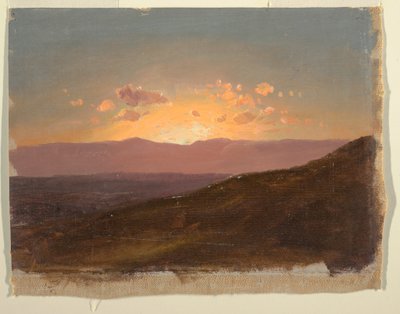 Tekening, Kijkend over de Hudson-vallei, 14 augustus 1867  door Frederic Edwin Church