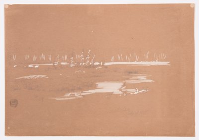 Tekening, Moerassig landschap bij Millinocket, 20 september 1878 door Frederic Edwin Church
