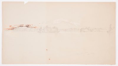 Tekening, Millinocket Lake, uitzicht op Mt. Katahdin, september 1878 door Frederic Edwin Church