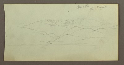 Tekening, Bergketen, februari 1868 door Frederic Edwin Church