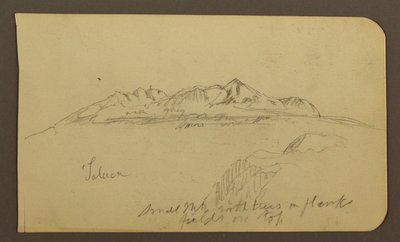 Tekening, Mountain Range, Toluca; Verso: Mountain Range, Toluca, 7 januari 1885 door Frederic Edwin Church