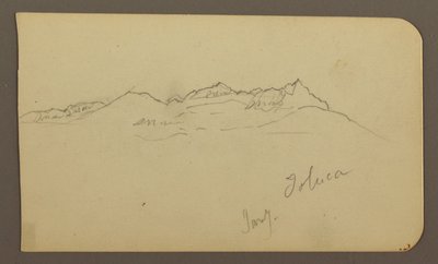 Tekening, Mountain Range, Toluca; Verso: Steeple, Mountain Ranges, Toluca, 7 januari 1885 door Frederic Edwin Church